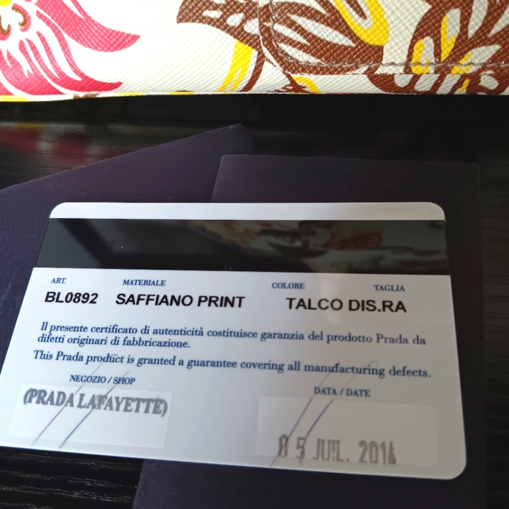 Prada RARE 💐 Large Floral Saffiano Lux Promenade Dome Sachel Bag - Picture 15 of 17